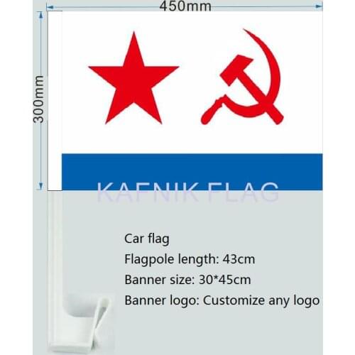 KAFNIK,30X45cm aerlxemrbrae USSR Soviet Navy Flag car window flag pole car decoration Free Shipping