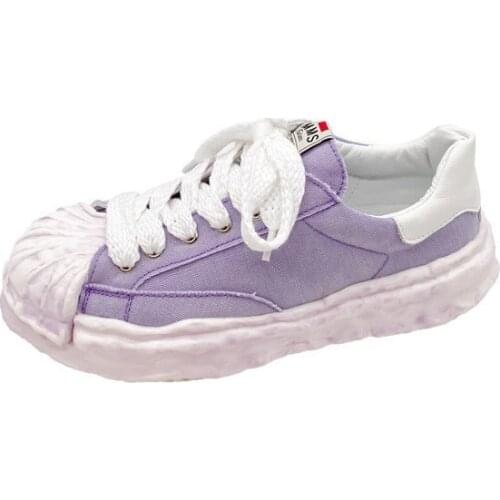 Harajuku Retro Women Canvas Shoes Woman Fashion Flat Platform Vulcanized Shoes 2021 Spring Summer Casual Female Sneakers