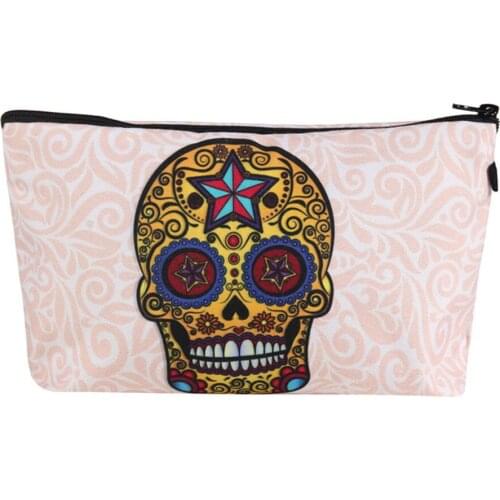 Star Skull Print Cosmetics Bags Cool Fashion Small Toiletry Bag High Quality Storage Bag Hot Sale Makeup Bag Halloween Candy Bag