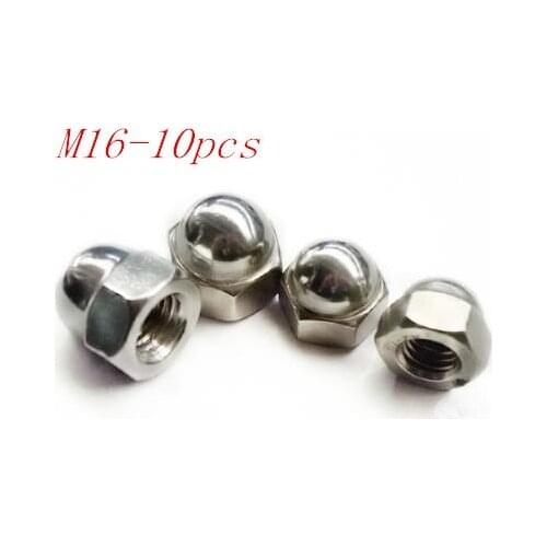 Metric M16 304 Stainless Steel Hex Head Dome Cap Protection Cover Nuts Acorn Nuts 10pcs/lot Free Shipping