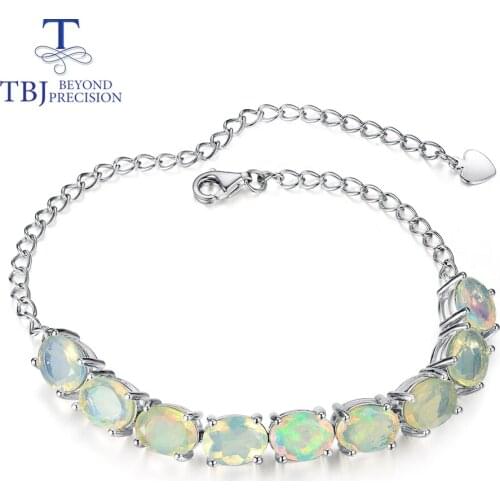 Good multi- color opal bracelet natural gemstone 925 sterling silver simple design fine jewelry for girl nice gift tbj promotion