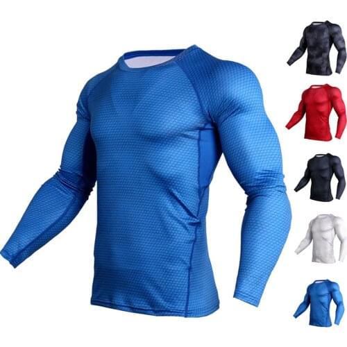 Men Sports Shirt, Fast-Dry Top, Long Sleeve Breathable Round Collar Casual Running Basketball Top