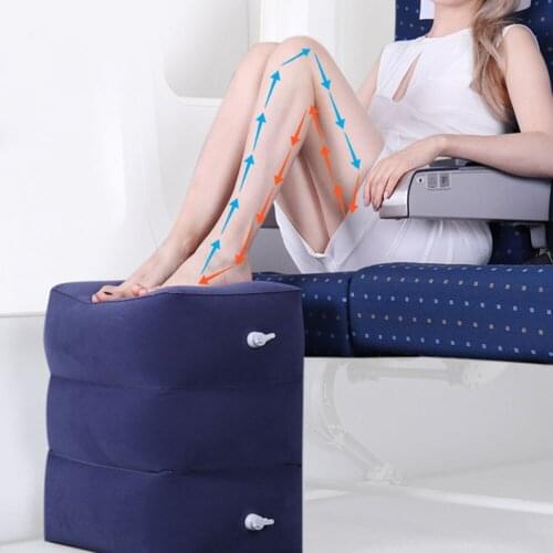 Inflatable Travel Foot Rest Pillow Portable Car Travel Footrest Pillow Kids Flight Sleeping Resting Pillows Pad Support
