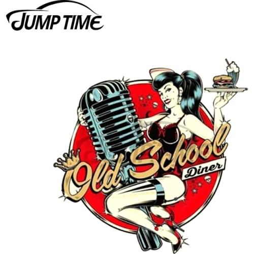 Jump Time 13 x 13cm For Old School Music Pin Up Car Stickers Scratch-Proof Decal Personality Creative Car Door Protector Decor