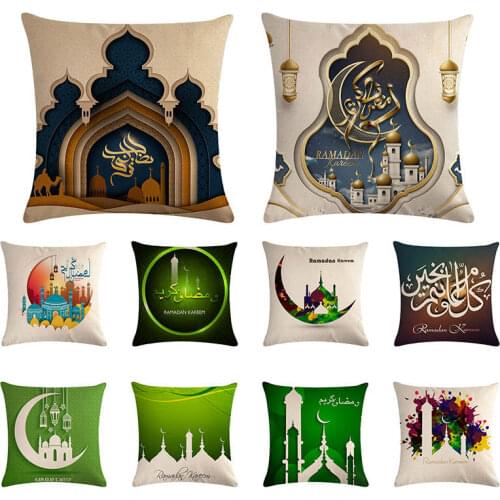 Desert palace pattern cushion cover moon pattern pillow cover linen car bed chair fashion home decoration pillow case 45x45cm