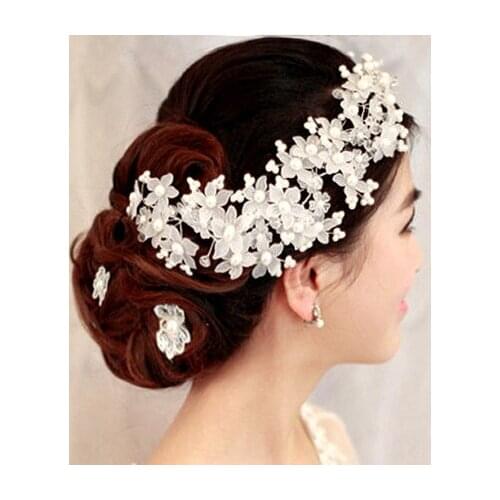 Crystal Hair Band Wedding Hair Accessories Headband Pearl Bridal Headpiece Bride Hair Bands Women Jewelry Tiara