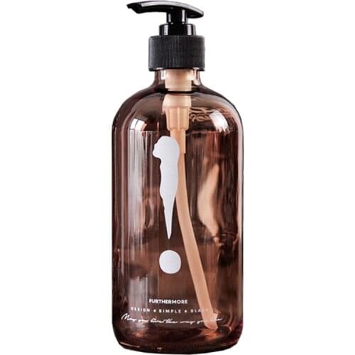 Orange Glass Bottle Nordic 500ml Liquid Storage Empty Bottle Bathroom Soap Dispenser for Shampoo Shower Gel Hair Conditioner