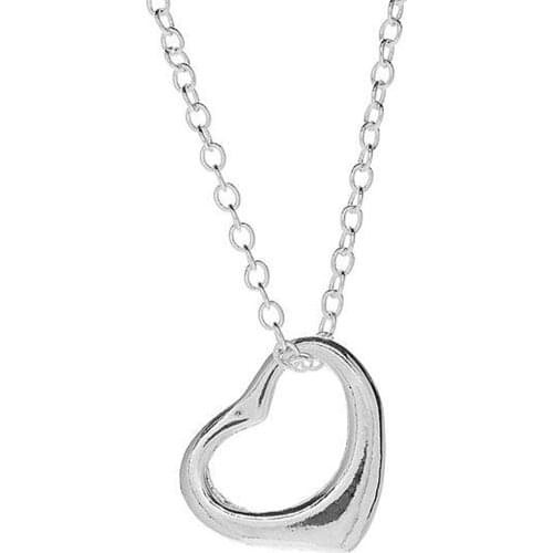 Metal Alloy Cute Love Open Hollow Heart Pendant Necklaces For Gifts