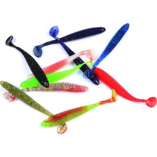 10pcs 3g 9.5cm Soft Lure Japan Shad Worm Swimbaits Jig Head Fly Fishing Silicon Rubber Fish Pesca Artificial Fishing Lure