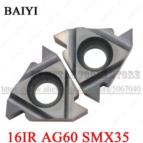 10pcs 16IR AG60 SMX35 thread inserts internal external thread turning Lathe Cutter Tools CNC Carbide blade for stainless steel