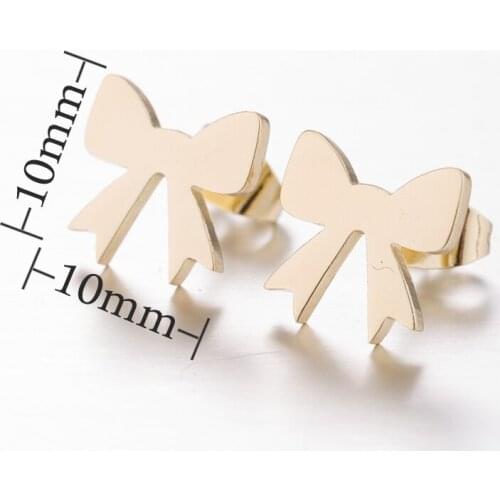 Stainless Steel Cute Animal Cat Bird Heartbeat Heart Bow Rocket Earth Earrings Women Fashion Jewelry Birthday New Year Gifts