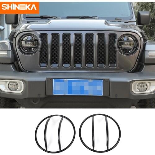 SHINEKA Lamp Hoods For Jeep Wrangler JL 2018+ Car Head Light Protection lampshade Decoration Cover For Jeep Gladiator JT 2018