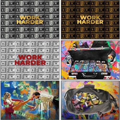 Modern Inspirational Letters on Money Poster Printmaking HD Pictures Printed on Canvas Used for Room Home Decor Wall Art