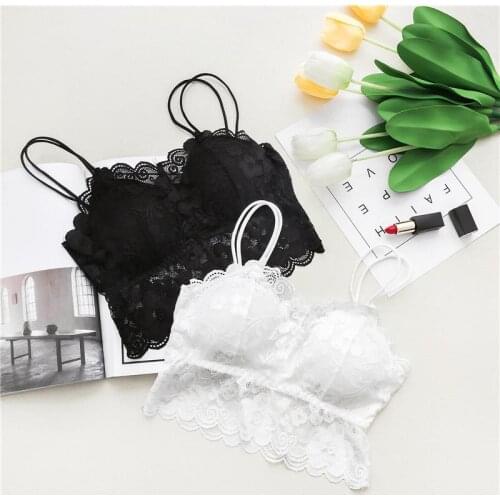 Women Sexy Vest Chest Padded Tank Tops For Women Wearing Fitness Underwear Lace bralette crop top Ladies