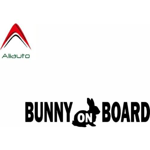 Aliauto Personality Creative Car Sticker Bunny on Board Motorcycle Vinyl Sunscreen Waterproof Decal Accessories,14cm*3cm