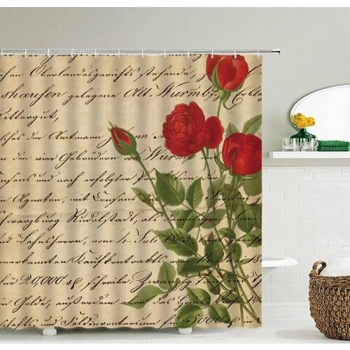 Burger Fries Pizza Shower Curtain with Food Shower Curtain Polyester Waterproof Bathroom Bath Home Decor