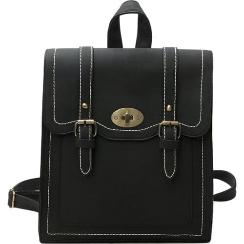 Women Fashion Leather Backpacks Pu Cool Urban Preppy stle school bag Backpack for Teenage Girls vintage Feminina shoulder bags