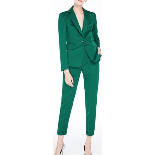 Work Pant Suits OL 2 Piece Sets Single Button Blazer Jacket & Pencil Pants Womens Trousers Suit Blazers Set For Women Feminino