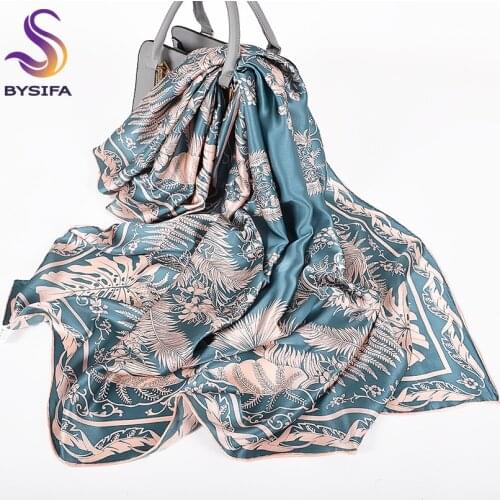 New Indigo blue Ladies Silk Scarf Shawl 2020 Fashion Women Large Square Scarves Wraps Top Grade Brand 100% Silk Neck Scarf Hijab