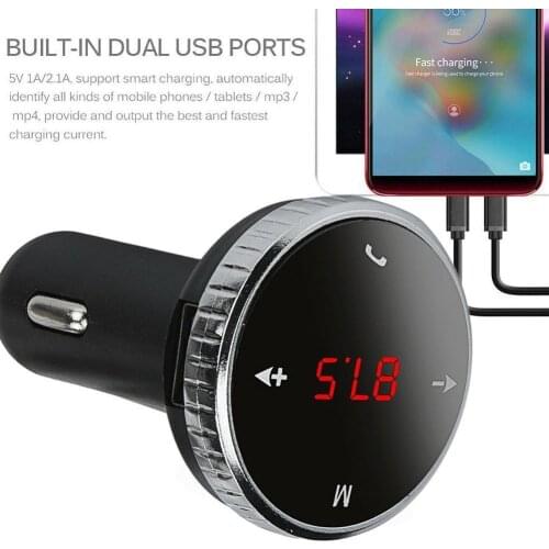 1pcs Portable Bluetooth Handsfree Car Kit FM Transmitter Wireless Car Adapter Player Modulator Car Bluetooth Receiver Audio H0A0