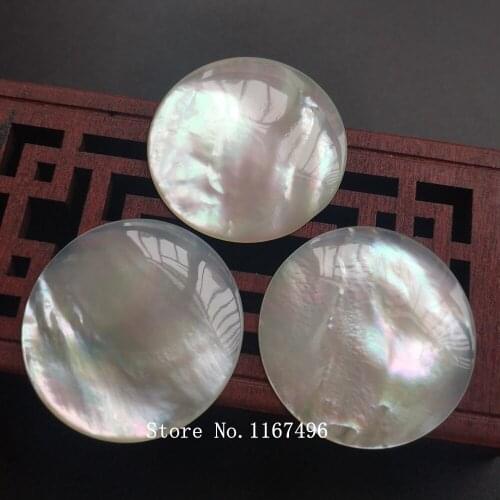 100pcs/lot 30mm Natural Round Cabochon Mother Pearl Shell for DIY Jewelry Round Cut MOP Pearl Shell Beads