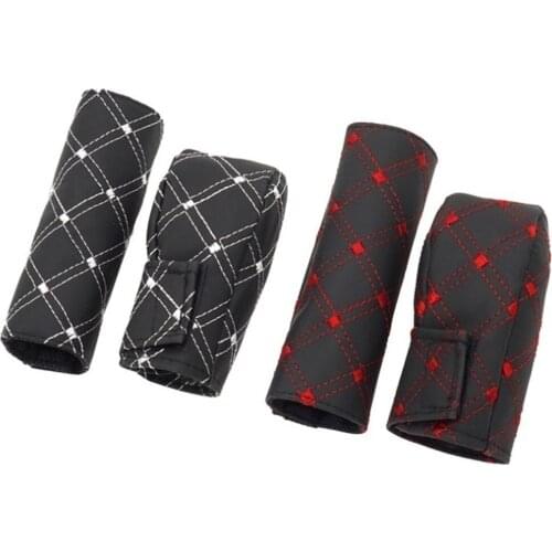 2pcs Pro Car Gear Shift Collars Brake Parking Brake Case and Gear Shift Case Cover Kits Handbrake Protective Case