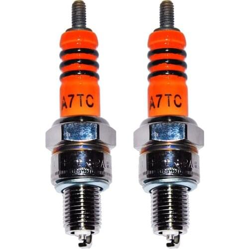 2pcs High Performance 3 Electrode Iridium Spark Plug 10mm For Scooter Atv Quads For GY6 50cc 110cc 125cc 150cc