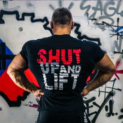 2019 Brand Mens muscle T shirt bodybuilding fitness men tops cotton singlets Plus Big size TShirt gasp Short Sleeve Tshirt