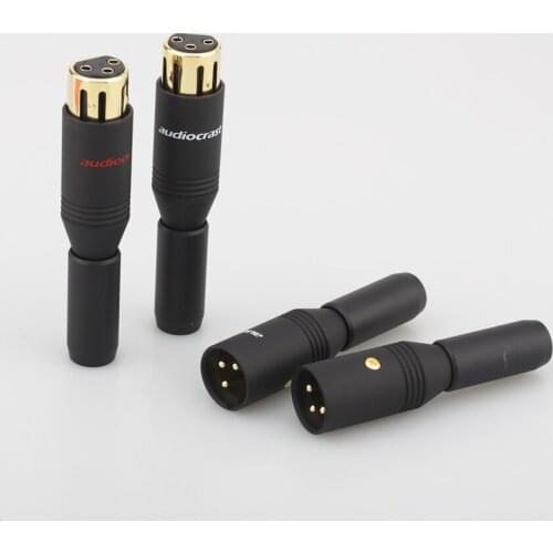 4pcs Audicorast Hifi XLR Plug Gold plated 3 pins Male and Female XLR Connectors for Diy hi-end Audio Socket Audio Connector