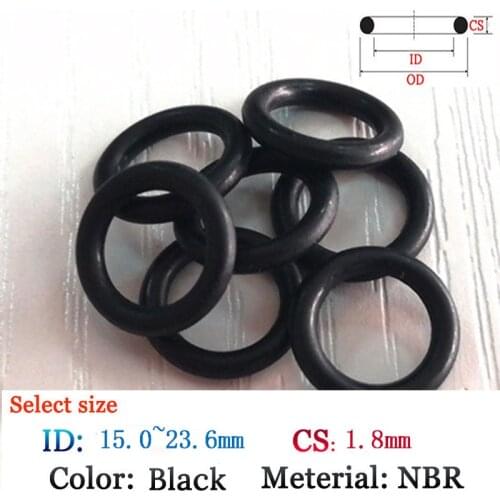 50pcs CS 1.80mm ID 15.0-23.6mm Fluoro Rubber O-Ring oil and waterproof seal NBR rubber plastic gasket Silicone O Ring Seal film