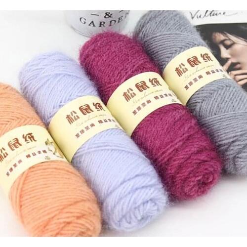 Squirrel Wool Medium Thick Long Wool Bright Silk Thread Hand Made DIY Material Hat Thread Knitting Scarf Stick Needle Thread