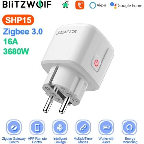 BlitzWolf BW-SHP15 ZigBee 3.0 Intelligent Smart Socket 16A EU Plug Power Outlet APP Remote Monitor Work With Alexa Google Home
