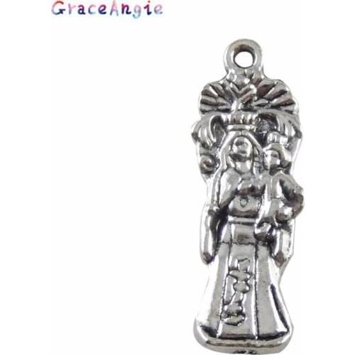 GraceAngie 20Pcs Bohemia Jewelry Virgin Mary Pendant For Chain Necklace Bracelat Charms DIY Easter Days Gift Women Jewelry New