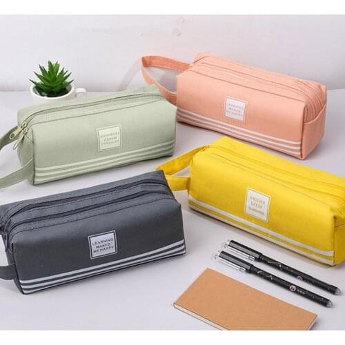 Colorful Large Capacity Pencil Cases Bags Creative Korea Fabric Pen Box Pouch Case School Office Stationary Supplies 2021 Summer