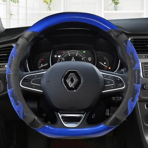 Carbon Fiber Car Steering-wheels Cover for Renault Clio Fluence Megane Laguna Talisman Captur Kadjar Kaptur Koleos Scenic Espace