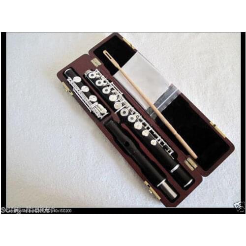 Ebnoy Wood New flute 17 hole Open Hole Silver Plated Key E key B Foot #1