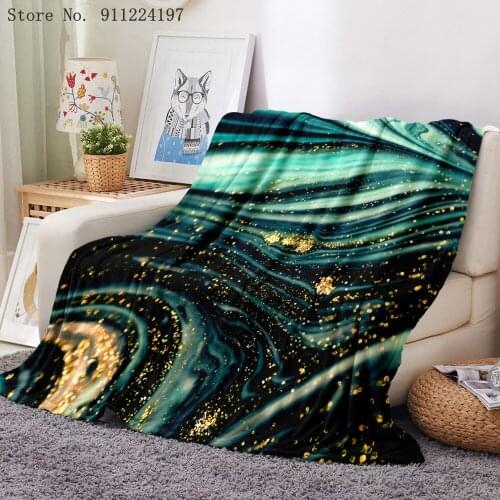 Marble Texture Pattern Flannel Blanket Warm Plush Bedspread High Quality Fashion Adult Flannel Blanket For Home Sofa Bed