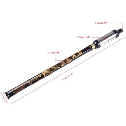 Flutes Woodwind Black Bamboo Chinese Yunnan Bawu G Key Pipe Music Instrument