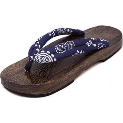 Square Toe Wooden Paulownia Man Japanese Ethnic Oriental Geta Clogs Kimono New Year Bath Wear Flip Flops Sandals Shoes for Male
