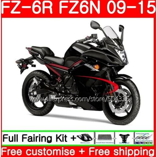 Body For YAMAHA FZ6N FZ6 FZ6R 09 10 11 12 13 14 15 75SH13 Glossy black FZ-6R FZ 6R 2009 2010 2011 2012 2013 2014 2015 Fairings