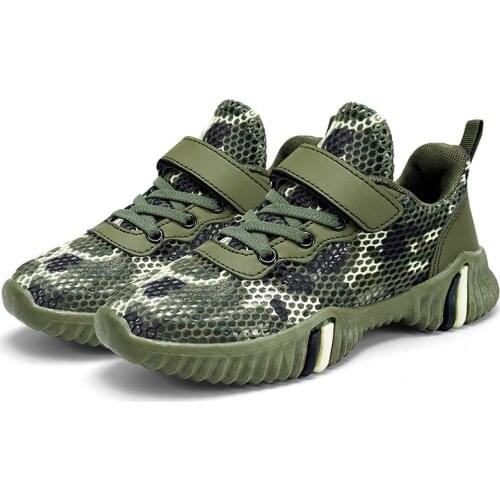 Camouflage Boys Shoes For Kids Sneakers Children Casual Shoes Girls Breathable Mesh Running Trainers Outdoor Hollow Out Footwear