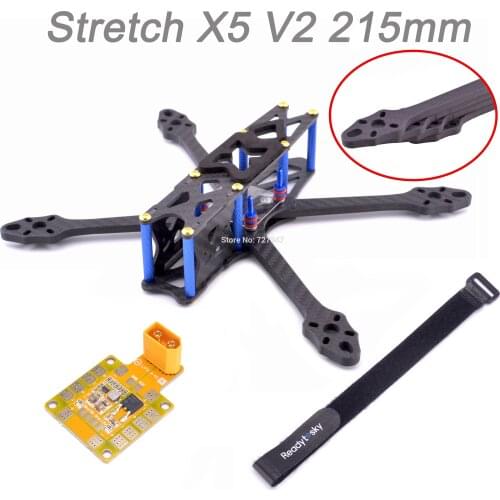 Stretch Strech X5 V2 220 215mm w/ 5.5mm Arm Freestyle FPV Racing Quadcopter Frame Kit Upgrade Johnny 5inch 225mm