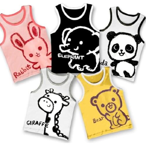 Summer Boys t-shirts girls Tops Sleeveless Childrens Singlet T-shirt baby boy clothes animal tee shirt