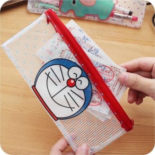 DL K407 cute cartoon zipper bag transparent file bag A4 document folder Korean stationery office supplies