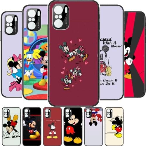 Cute Mouse Mickey Phone Case For xiaomi redmi POCO F1 F2 F3 X3 Pro M3 9C 10T Lite NFC Anime Black Cover Silicone Back Prett mi 1