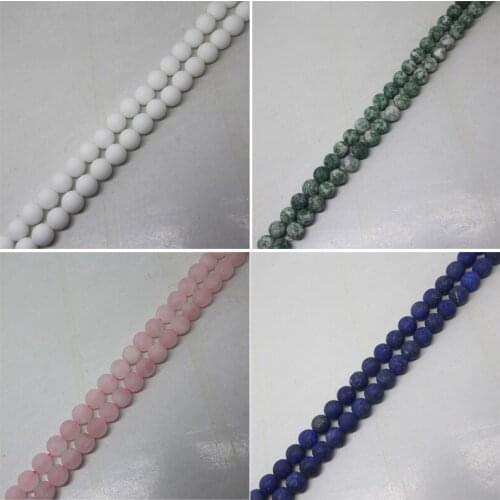 Mini.order is $7! 8mm dull polish frost Agates Quartzs Turquoises stone Round DIY Loose Beads 15"