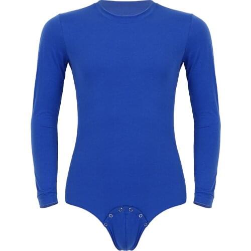 Men Adults Lingerie Sexy Teddies Long Sleeves Pressed Crotch Jockstraps Bulge Pouch T-shirt Bodysuit Romper Pajamas Costumes