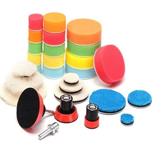 29PCS Car Polishing Tool Set Waxing Sponge Polishing Pad Wool Backing Plate For Polisher Polishing Machine Car Wash Accessories