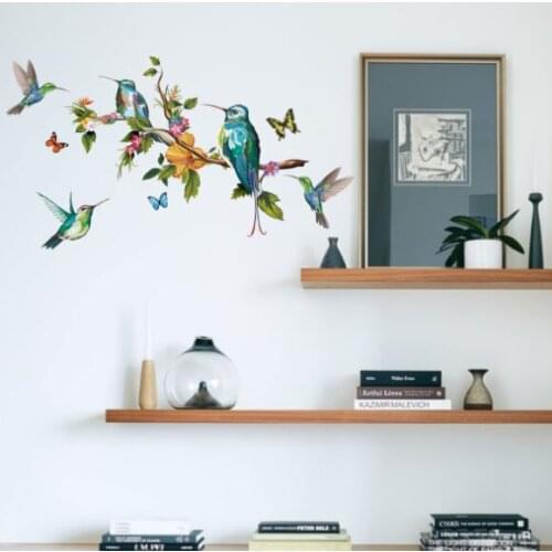 Birds on Tree Sticker Wall Vinyl Art Decoration Wall Sticker Vinyl Removable and Reusable for Home Hotel Cafe