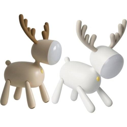 5V Elk Deer Night Light Adjustable Rotary Tail USB Rechargeable Lamp for Bedroom